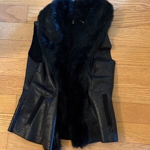 Elegant Black Faux Fur Vest